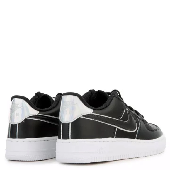 NIKE AIR FORCE ONE AF1 BLACK WHITE SILVER BQ7042 - Picture 3 of 12